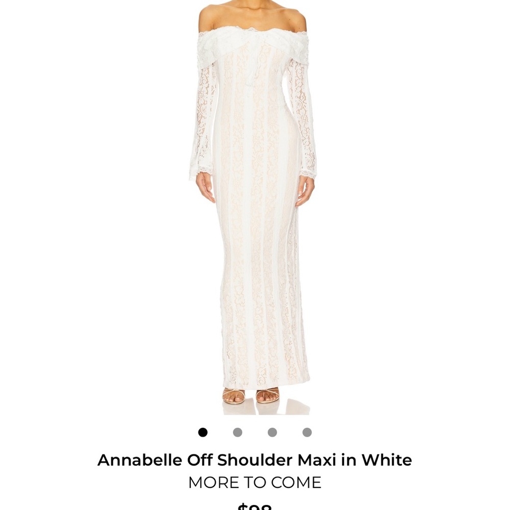 More to Come Annabelle Off Shoulder Maxi Dress in White